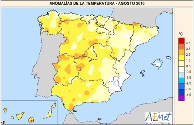 Canarias registra un agosto 'muy cálido'