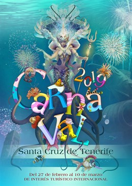 'Encarnación del Carnaval Marino', de José Luis Trujillo, cartel anunciador del Carnaval de Santa Cruz de Tenerife