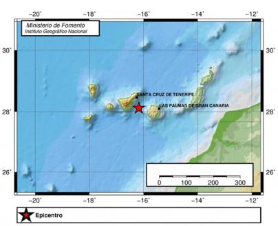 Se registra un terremoto de magnitud 4,2 entre Gran Canaria y Tenerife