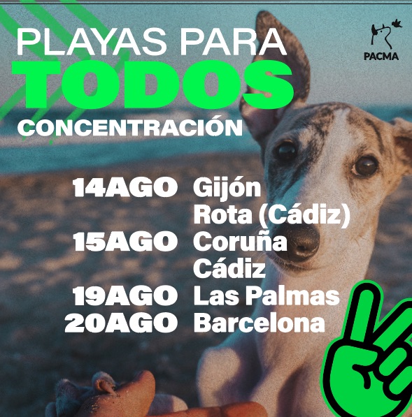 PACMA convoca concentraciones en seis ciudades españolas para pedir «playas para todos»