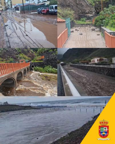 Valle Gran Rey registra diversas incidencias durante el paso de la borrasca Therese