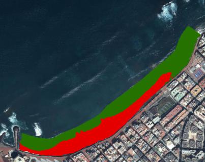 La naturaleza regenera la playa de Las Canteras tras los temporales