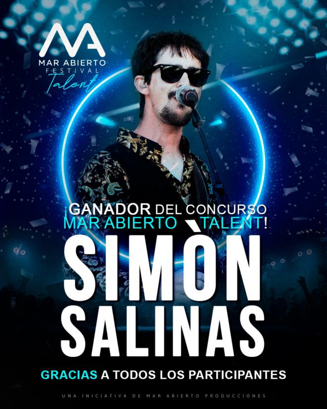 El cantante Simón Salinas, ganador del concurso Mar Abierto Festival Talent