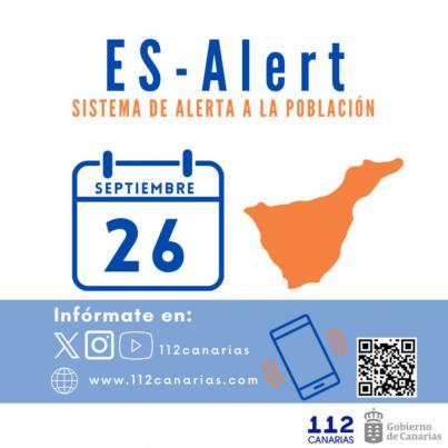 El aviso ES-Alert se prueba el 26 de septiembre en Tenerife