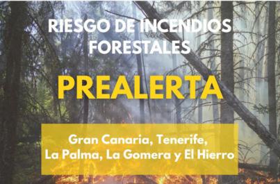 Declaran la prealerta por incendios forestales en islas occidentales y Gran Canaria