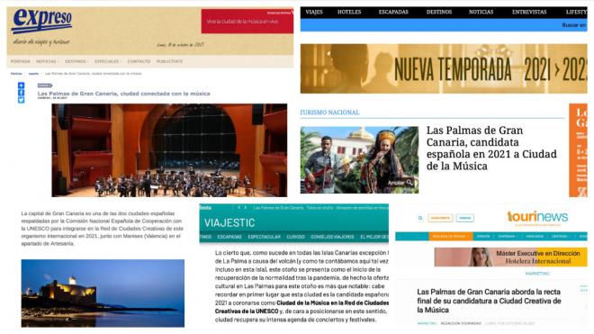 Los portales de Turismo españoles difunden la candidatura de Las Palmas de Gran Canaria a Ciudad de la Música