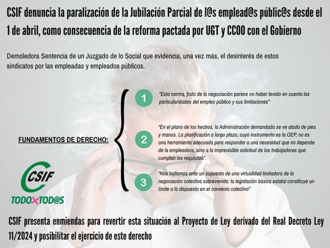 Rechazo a jubilación parcial anticipada para empleados públicos