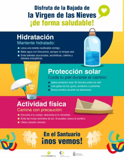 Cómo evitar riesgos para la salud durante las fiestas de la Bajada de la Virgen de las Nieves