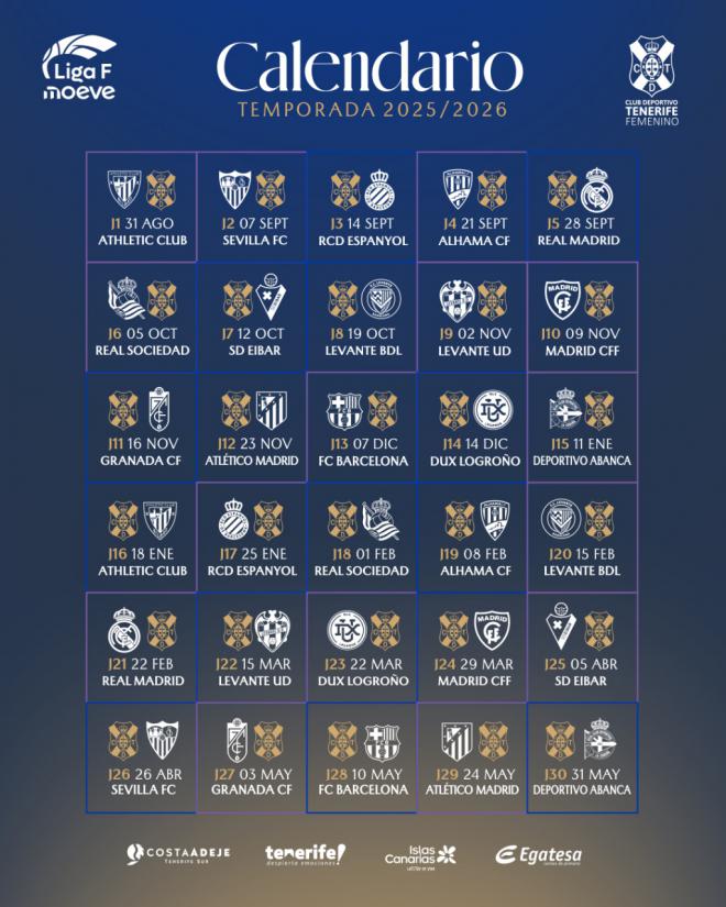 El Costa Adeje Tenerife conoce su calendario en Liga F Moeve