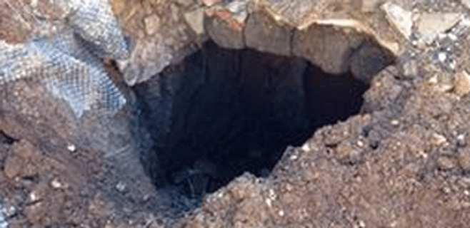 Estudian el descubrimiento de un agujero en un solar de La Laguna