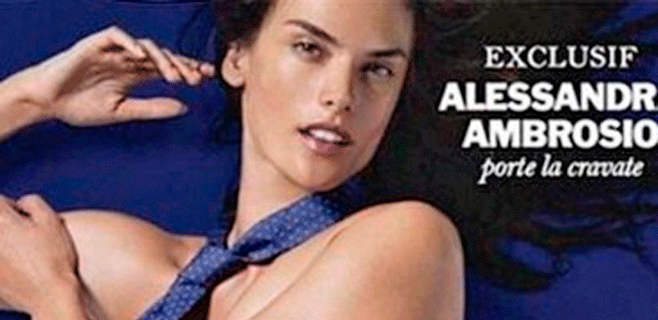 Una corbata para vestir a Alessandra Ambrosio