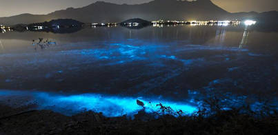 El mar se vuelve azul en Hong Kong