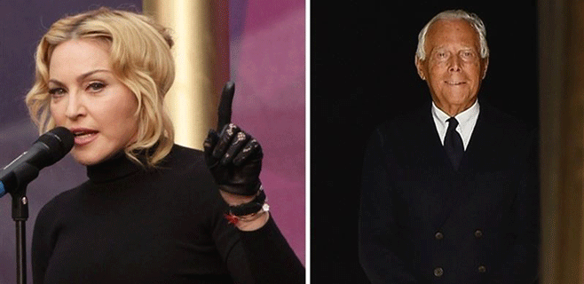Guerra de acusaciones entre Madonna y Armani
