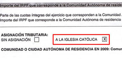 Aumenta el porcentaje de declaraciones a favor de la Iglesia
