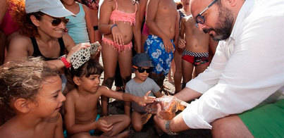 Tres tortugas boba vuelven al mar