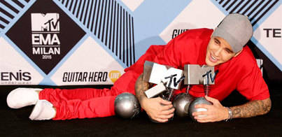 Justin Bieber triunfa en la gala de los MTV Europa