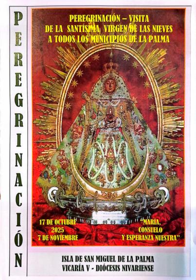 Calendario de la Visita de la Virgen de las Nieves a los 14 municipios de La Palma